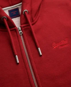 Vintage Logo Embroidered Zip Hoodie