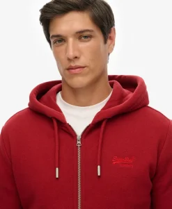 Vintage Logo Embroidered Zip Hoodie