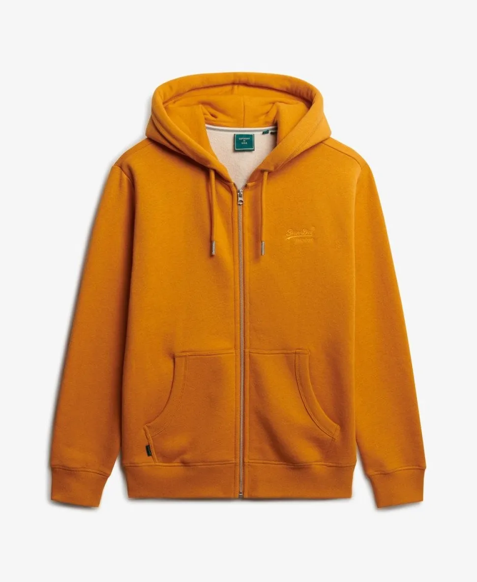 Vintage Logo Embroidered Zip Hoodie
