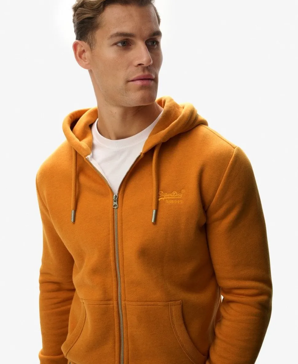 Vintage Logo Embroidered Zip Hoodie