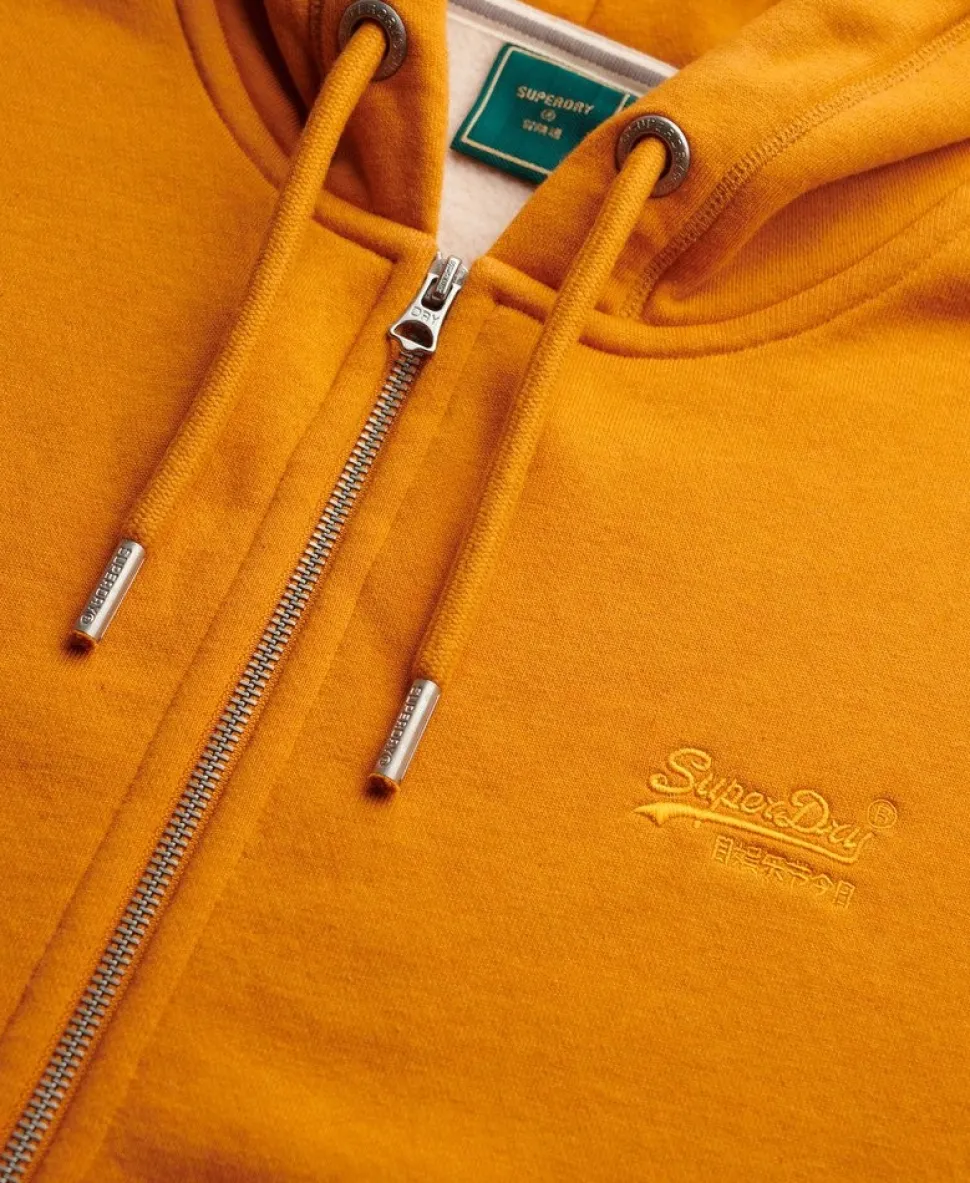Vintage Logo Embroidered Zip Hoodie