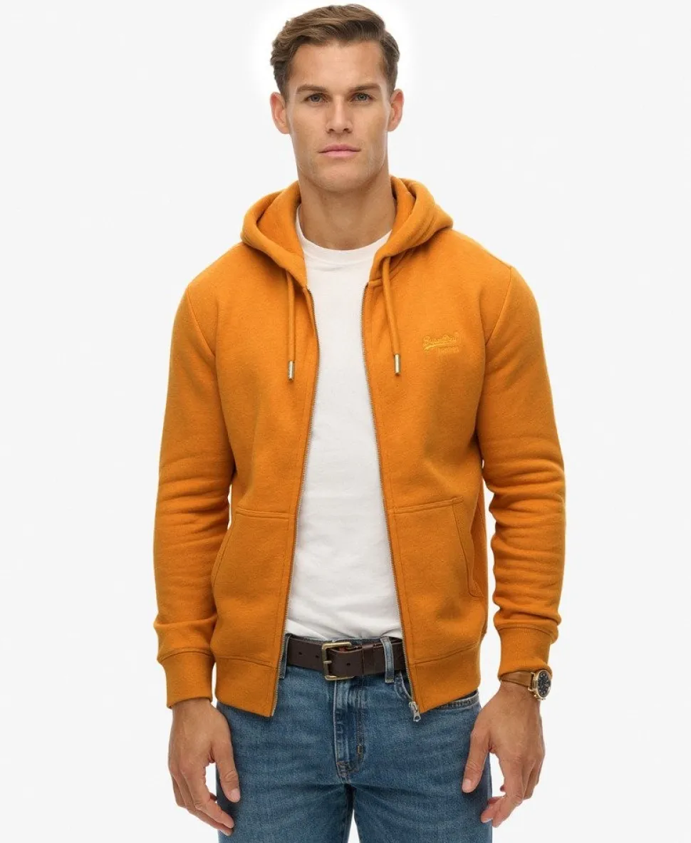Vintage Logo Embroidered Zip Hoodie