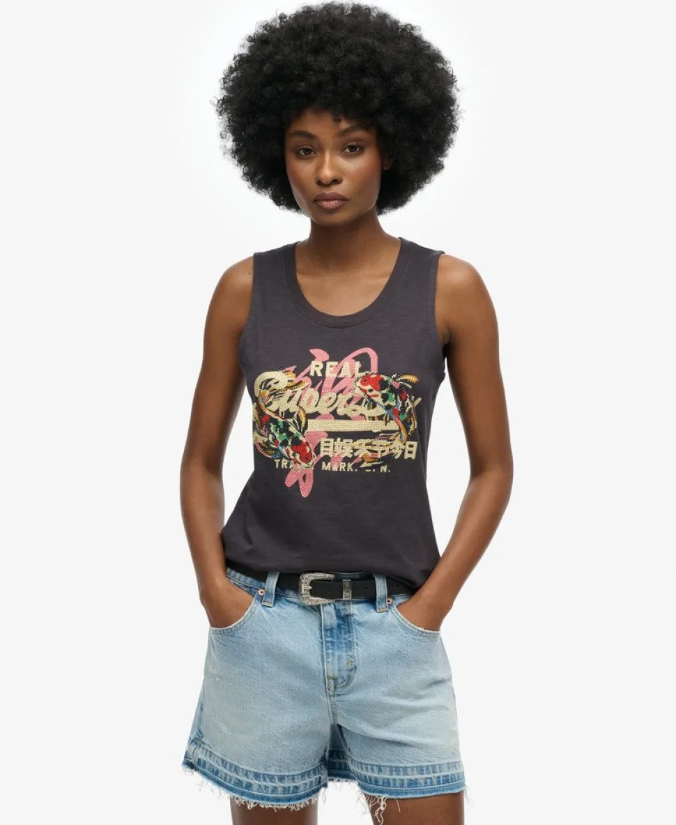 Vintage Logo Tokyo Scoop Neck Tank Top