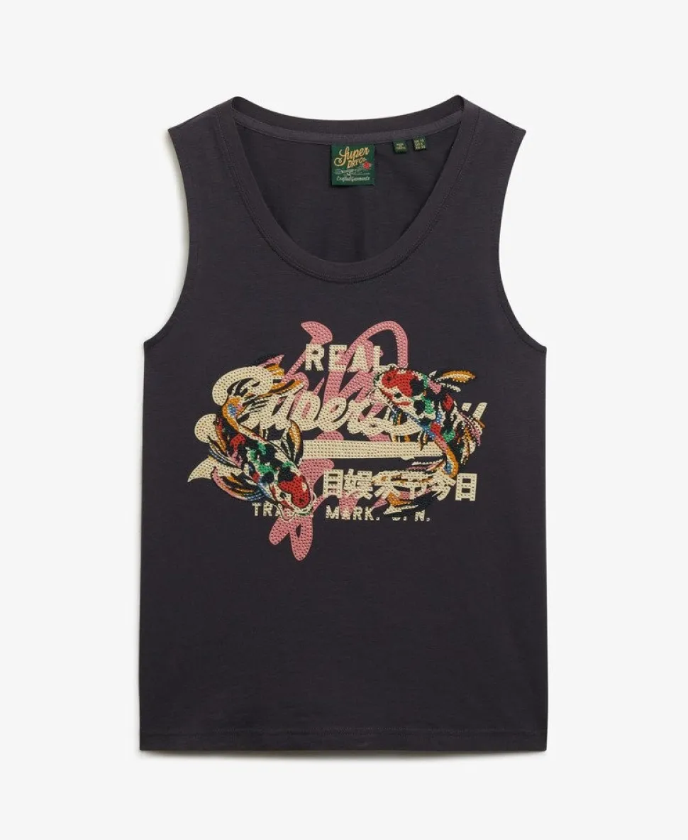 Vintage Logo Tokyo Scoop Neck Tank Top