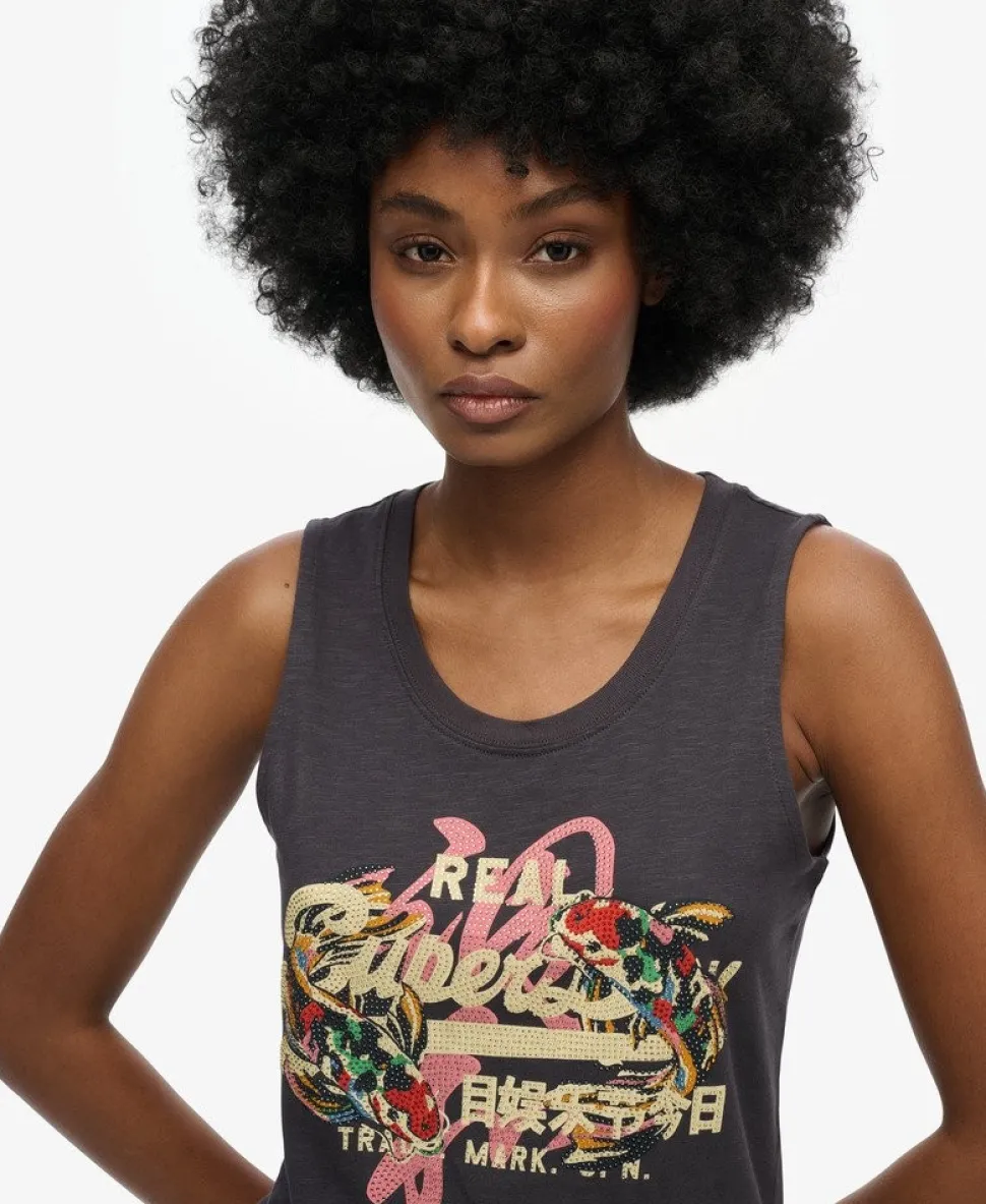Vintage Logo Tokyo Scoop Neck Tank Top