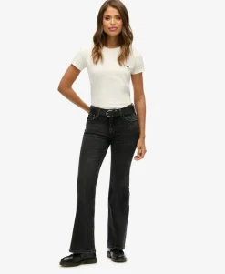 Vintage Mid Rise Slim Flare Jeans