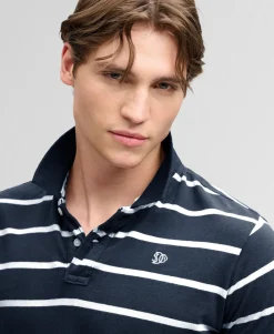 Vintage Stripe Jersey Polo Shirt