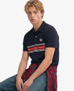 Vintage Stripe Jersey Polo Shirt
