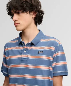 Vintage Stripe Jersey Polo Shirt