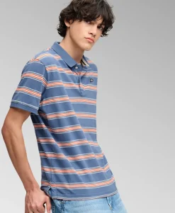 Vintage Stripe Jersey Polo Shirt