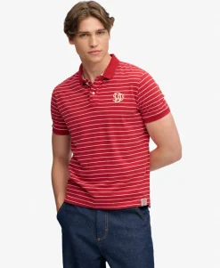 Vintage Stripe Jersey Polo Shirt