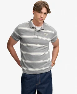 Vintage Stripe Jersey Polo Shirt