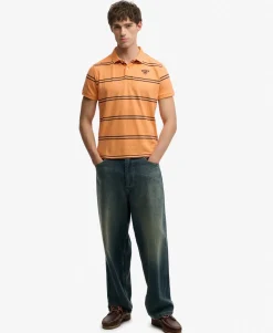 Vintage Stripe Jersey Polo Shirt