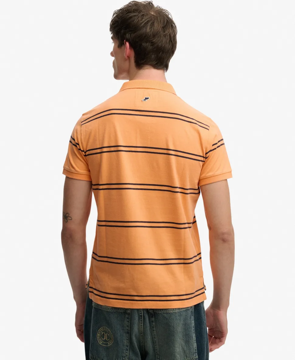 Vintage Stripe Jersey Polo Shirt