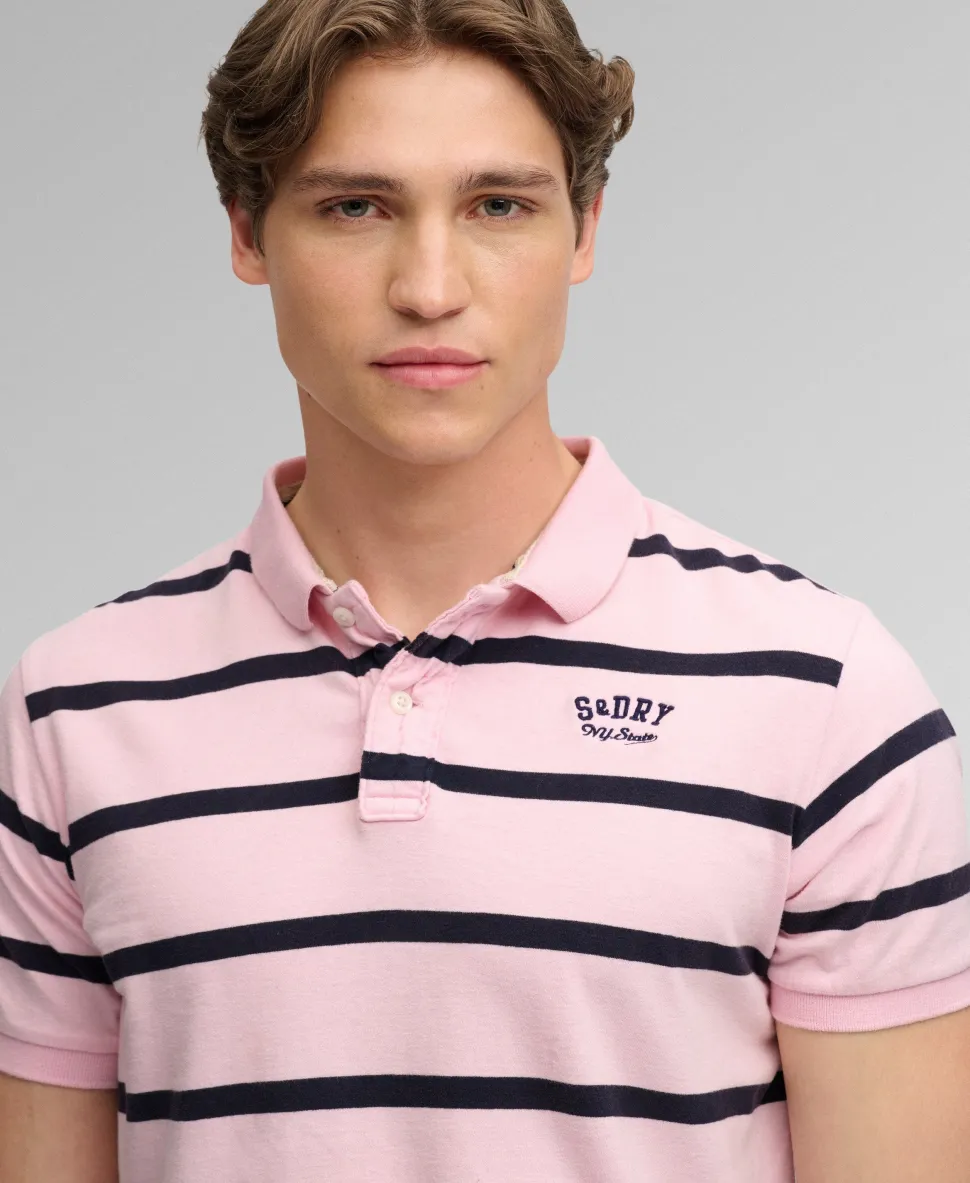 Vintage Stripe Jersey Polo Shirt
