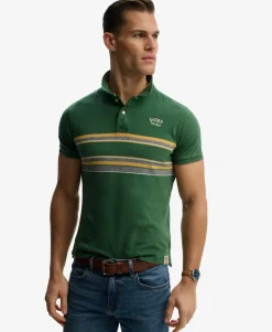 Vintage Stripe Jersey Polo Shirt