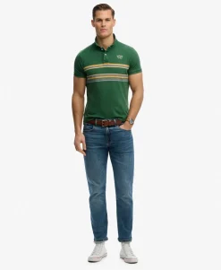Vintage Stripe Jersey Polo Shirt