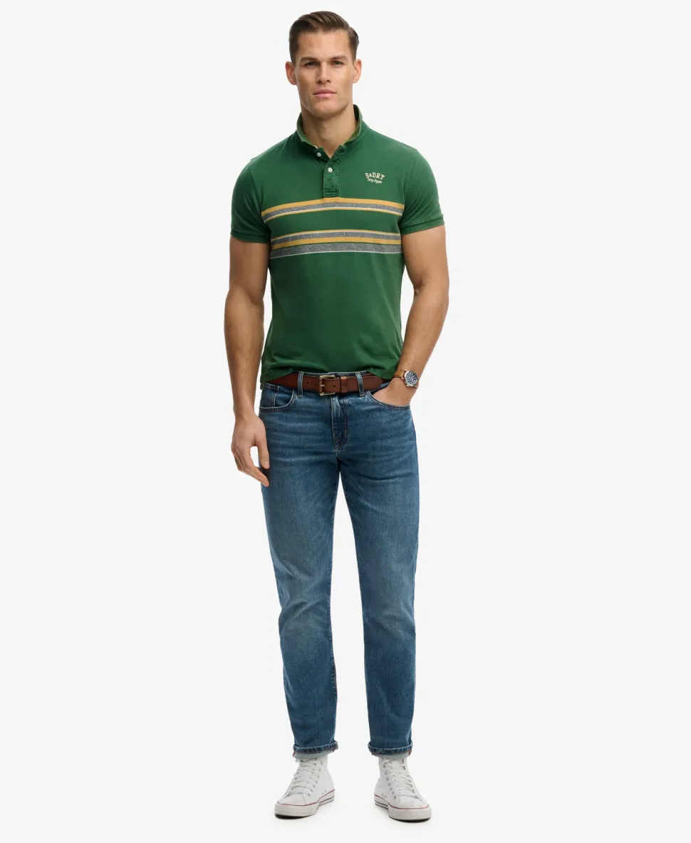 Vintage Stripe Jersey Polo Shirt
