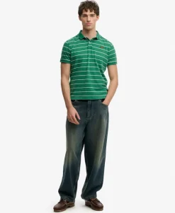 Vintage Stripe Jersey Polo Shirt