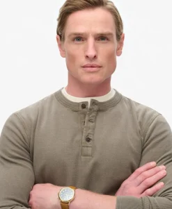 Vintage Textured Henley Top