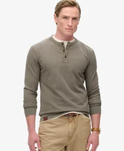 Vintage Textured Henley Top