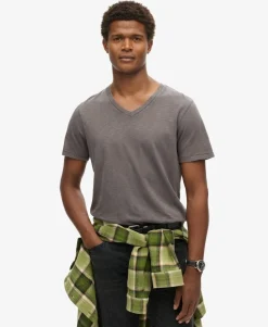 V-Neck Slub Short Sleeve T-Shirt