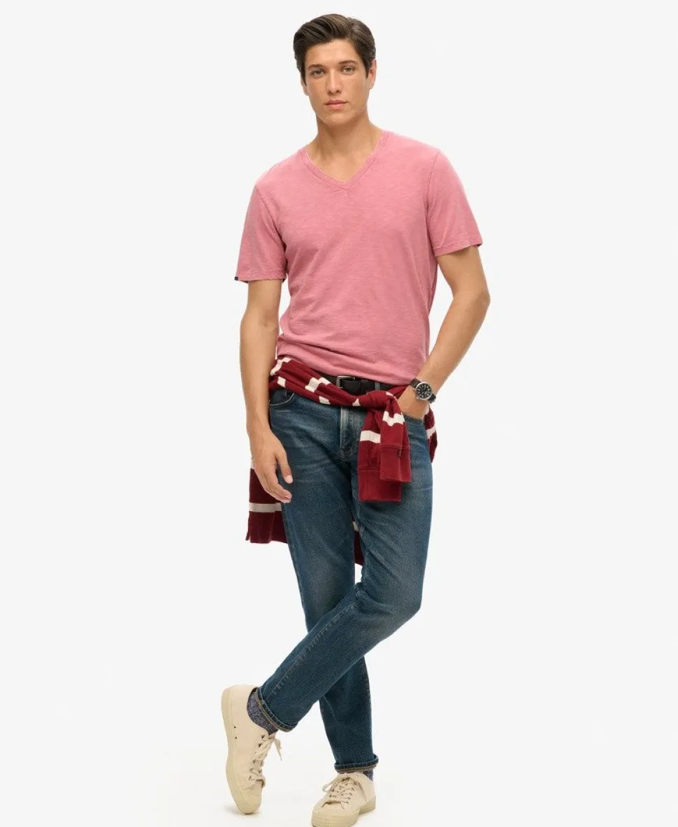 V-Neck Slub Short Sleeve T-Shirt
