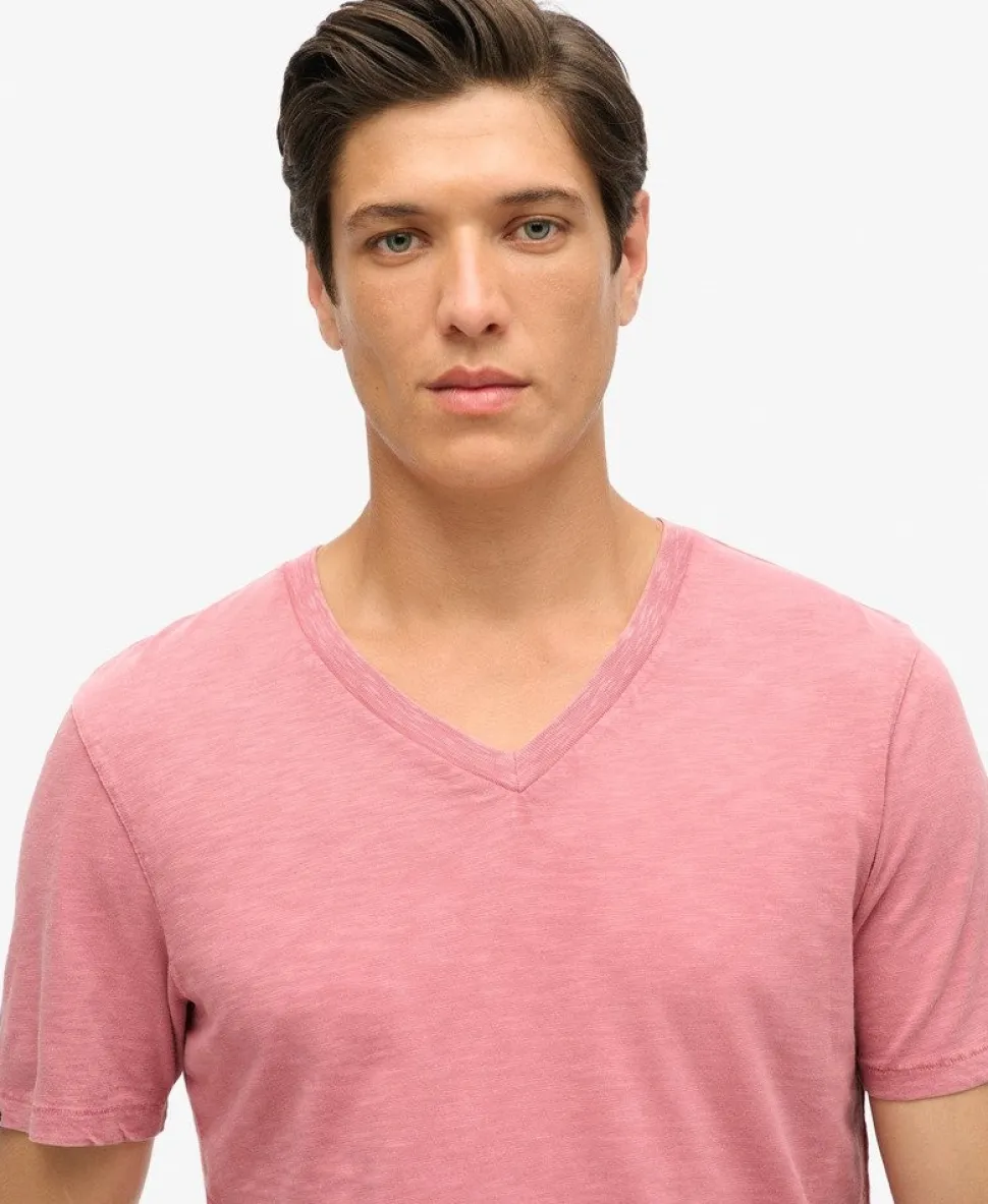 V-Neck Slub Short Sleeve T-Shirt