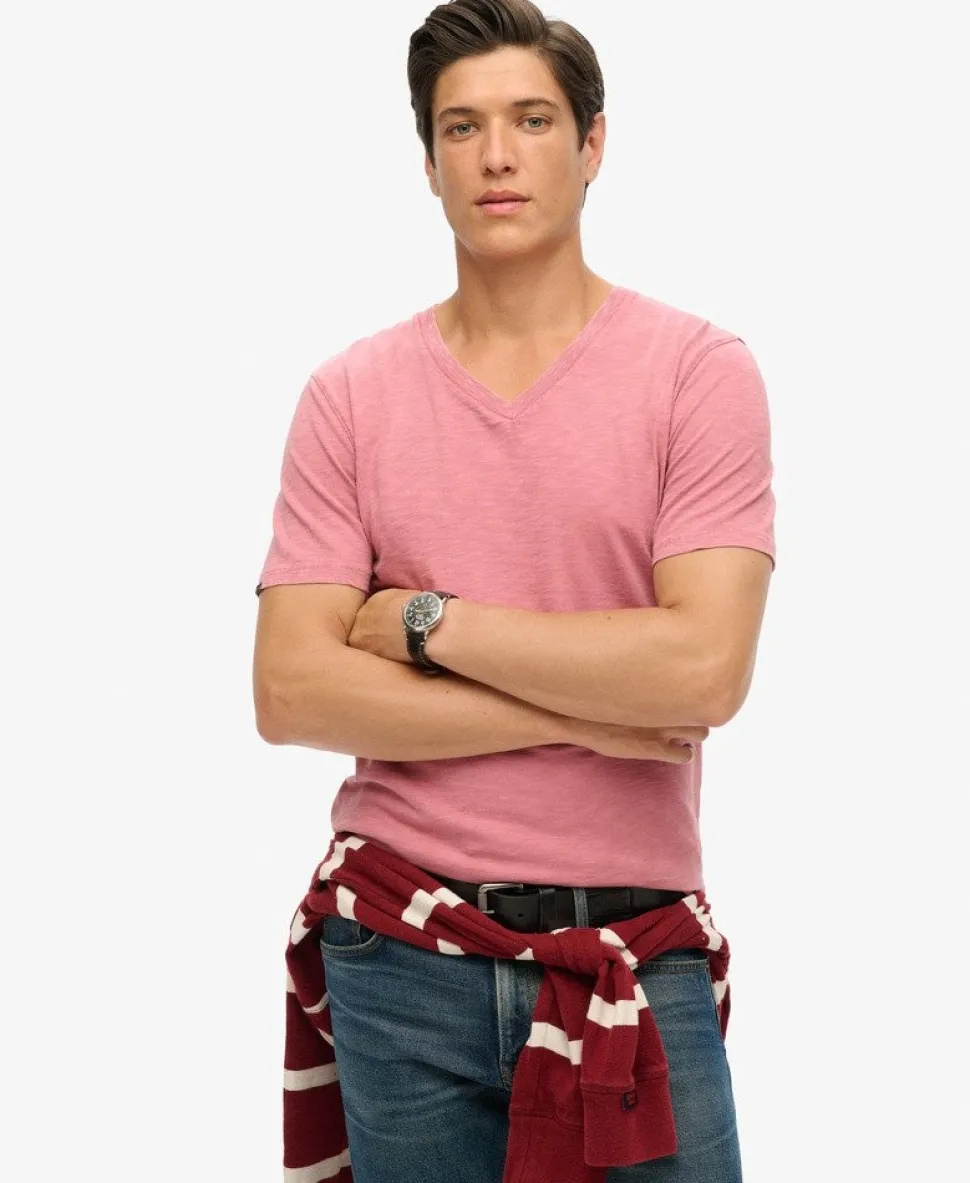 V-Neck Slub Short Sleeve T-Shirt