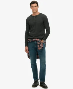 Waffle Long Sleeve Half Button Top