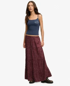 Woven Tiered Maxi Skirt
