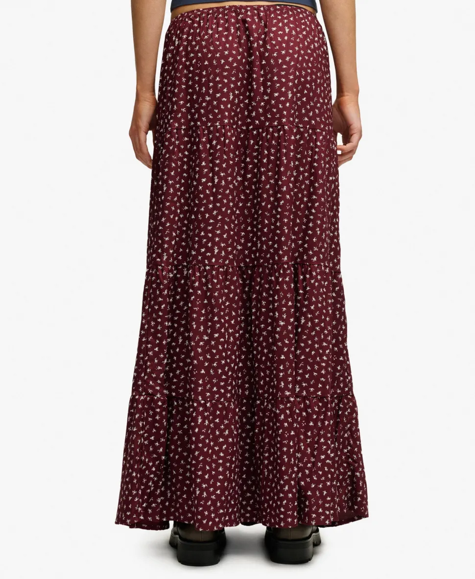 Woven Tiered Maxi Skirt