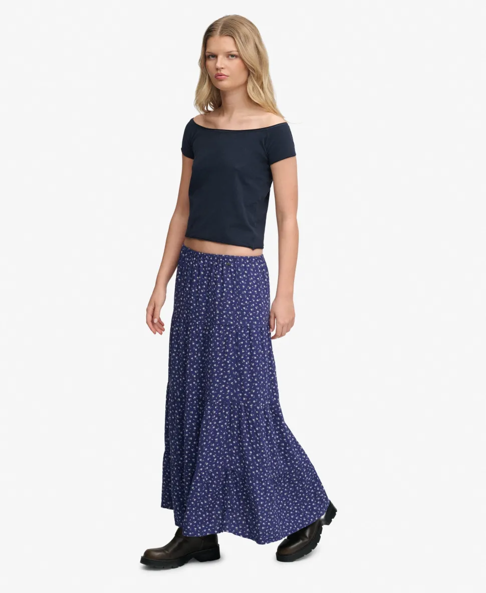 Woven Tiered Maxi Skirt