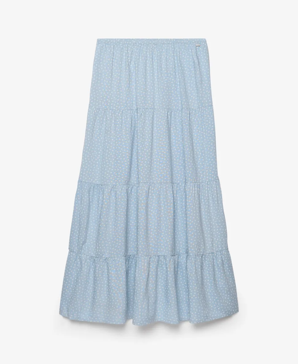 Woven Tiered Maxi Skirt