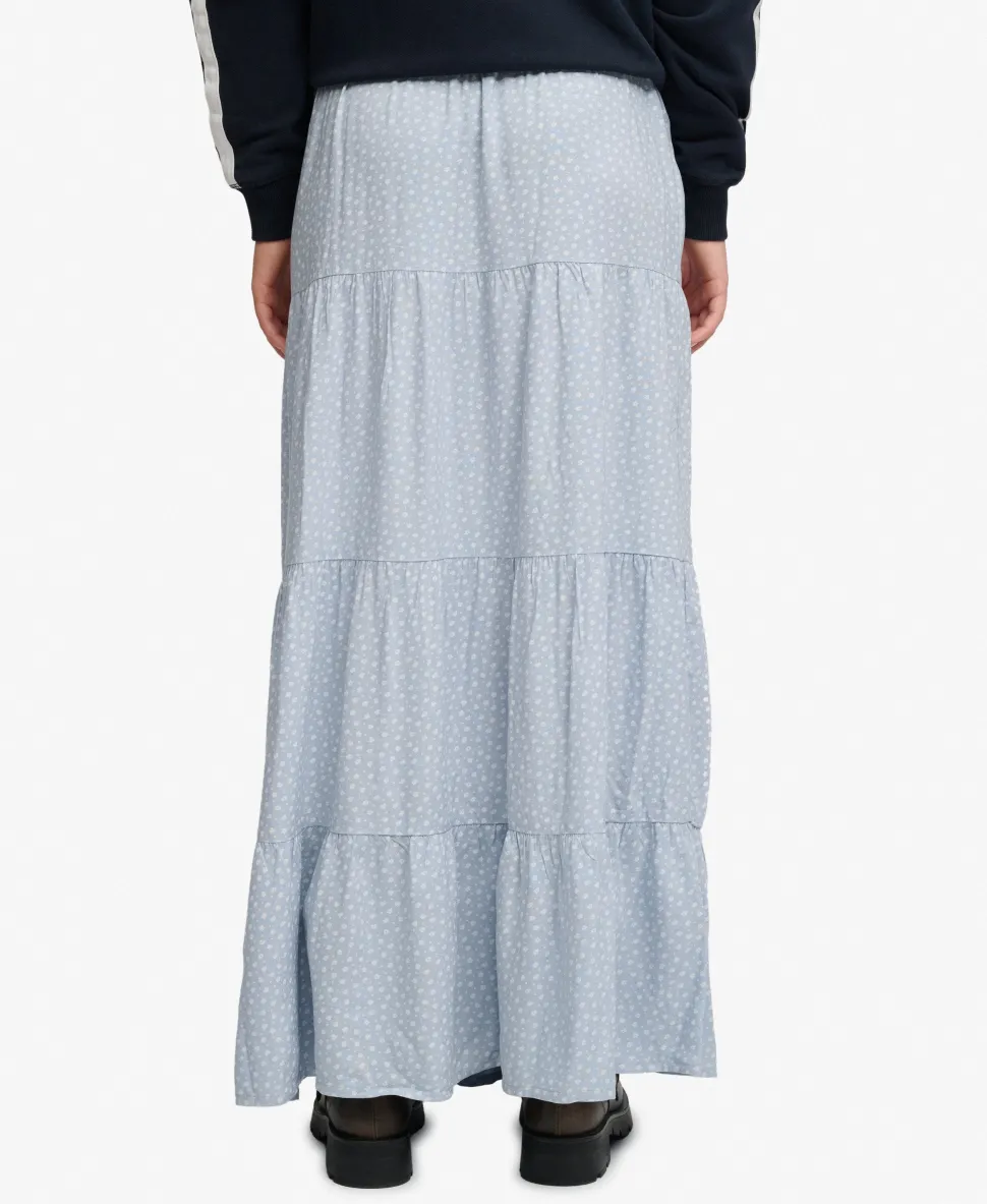 Woven Tiered Maxi Skirt