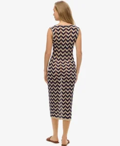 Zig Zag Knit Midi Dress